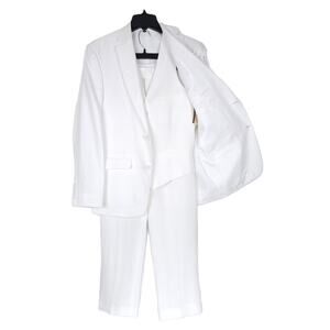 Bar III Men's Slim-Fit 100% Linen 3-Piece Suit White Solid 38R 32x30 NWT